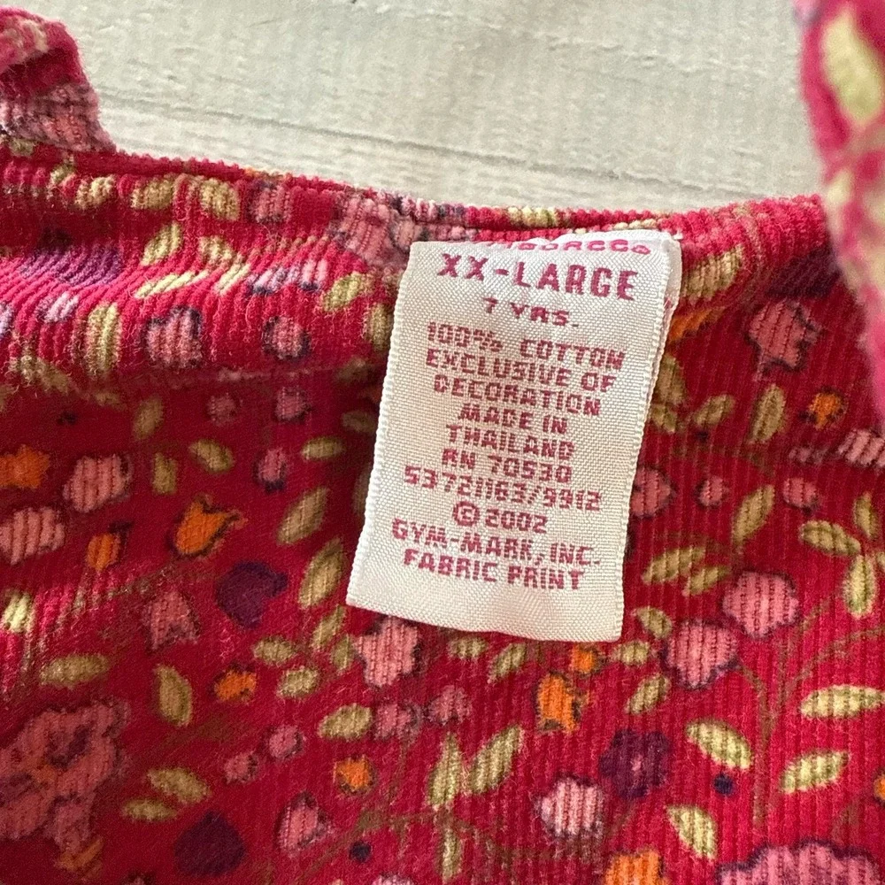 Vintage Gymboree girls red pink floral‎ dress XXL 7 years